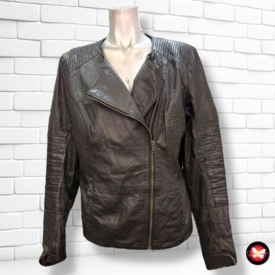Cazadora de piel biker HEMA Talla L