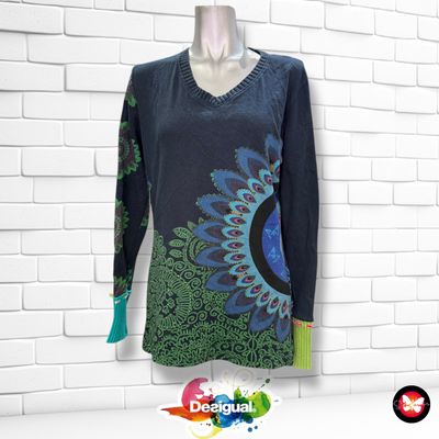 **HOY** Camiseta de manga larga DESIGUAL con mangas de punto Talla XL (pequeña)