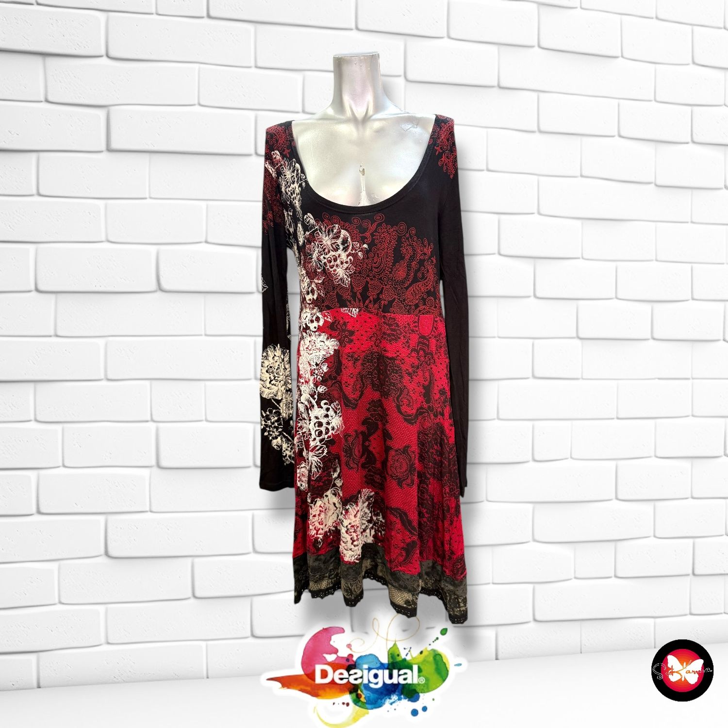 **HOY** Vestido de manga larga DESIGUAL Talla XXL (pequeña)