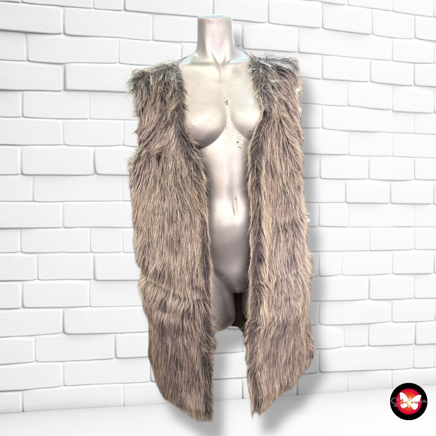Chaleco de punto con pelo JANINA Talla 42