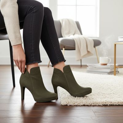 Botines de tacón tipo ante TAMARIS T40