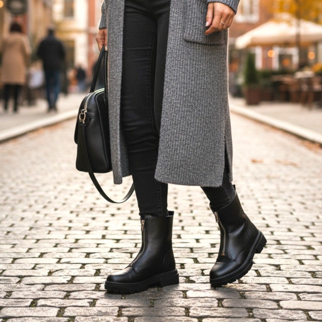 Botines militares con cremallera NEW YORKER T40