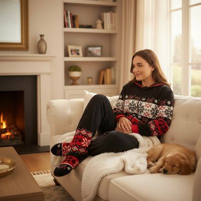 **HOY** Mono pijama navideño Talla L (grande)