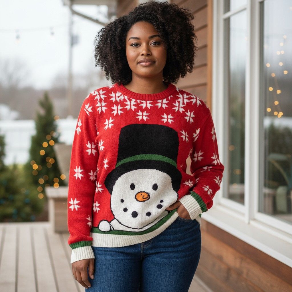 Jersey Navideño “MUÑECO DE NIEVE” Talla L/XL