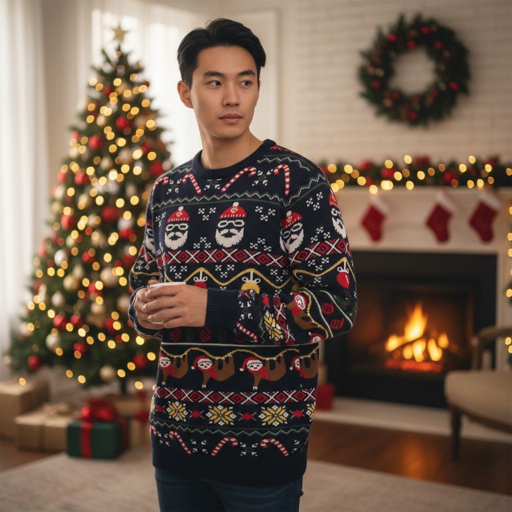 Jersey Navideño con luces Talla Hombre L