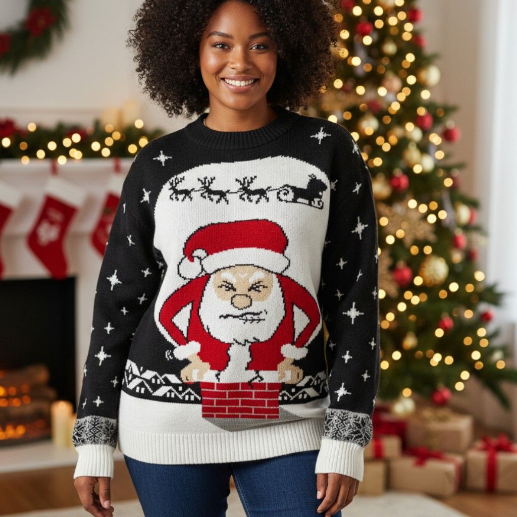 Jersey Navideño “SANTA ATASCADO” Talla L (grande)