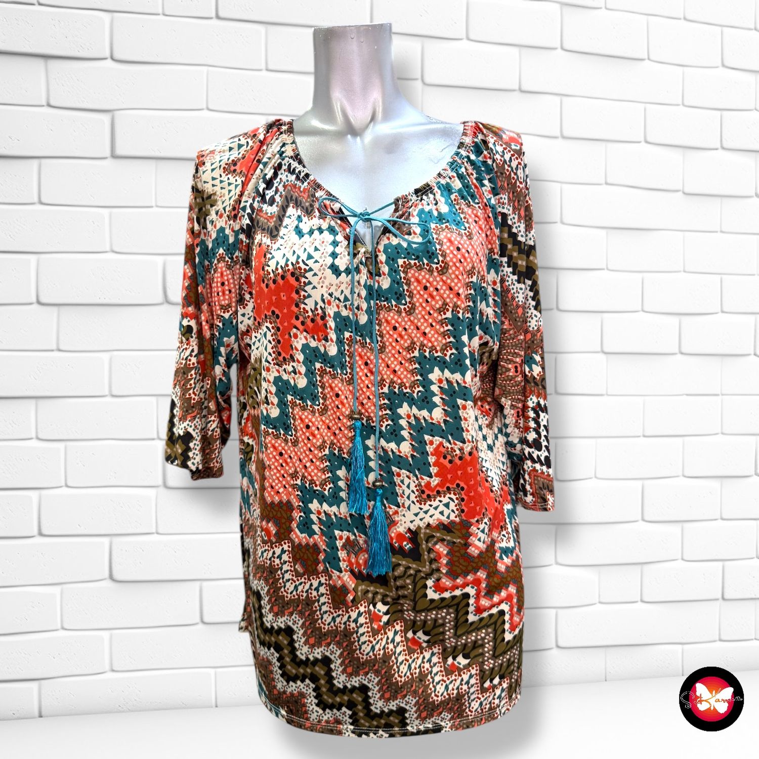 **HOY** Blusa de media manga estampada Talla 44