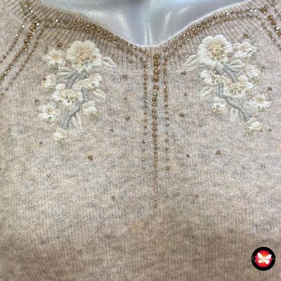 Jersey de manga larga con bordados y brillo HIMMELBLAU by LOLA PALTINGER Talla 48