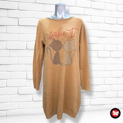 **HOY** MAXI Jersey de manga larga con brillitos “gatitos” Talla S/M