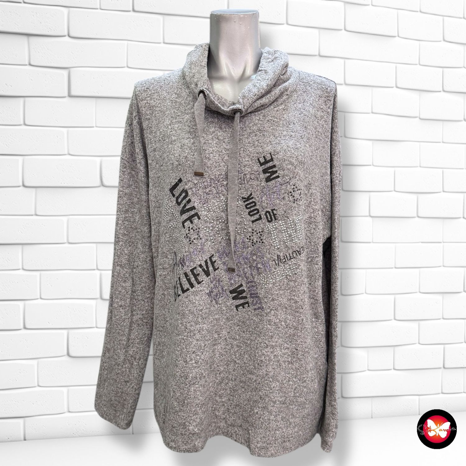 Jersey de manga larga con brillitos C&amp;A Talla M (grande)