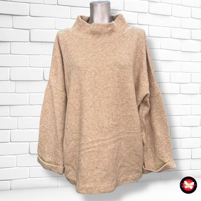 **HOY** Jersey de media manga y cuello alto Talla Única Grande