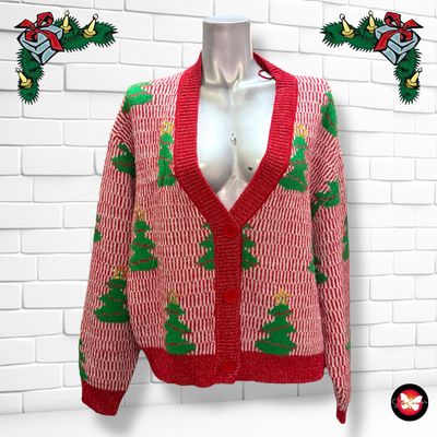 **HOY** Chaqueta de punto Navideña con lurex “ARBOLITOS” Talla M