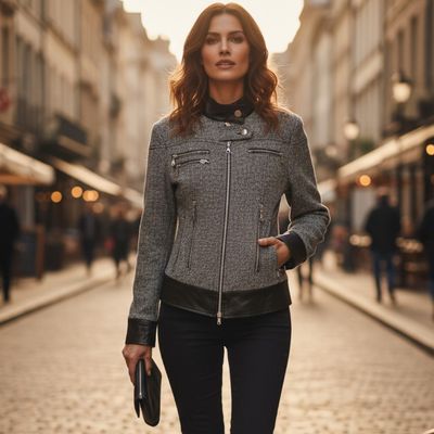 Chaqueta acolchada de paño y piel sintética IDOLS Talla XS