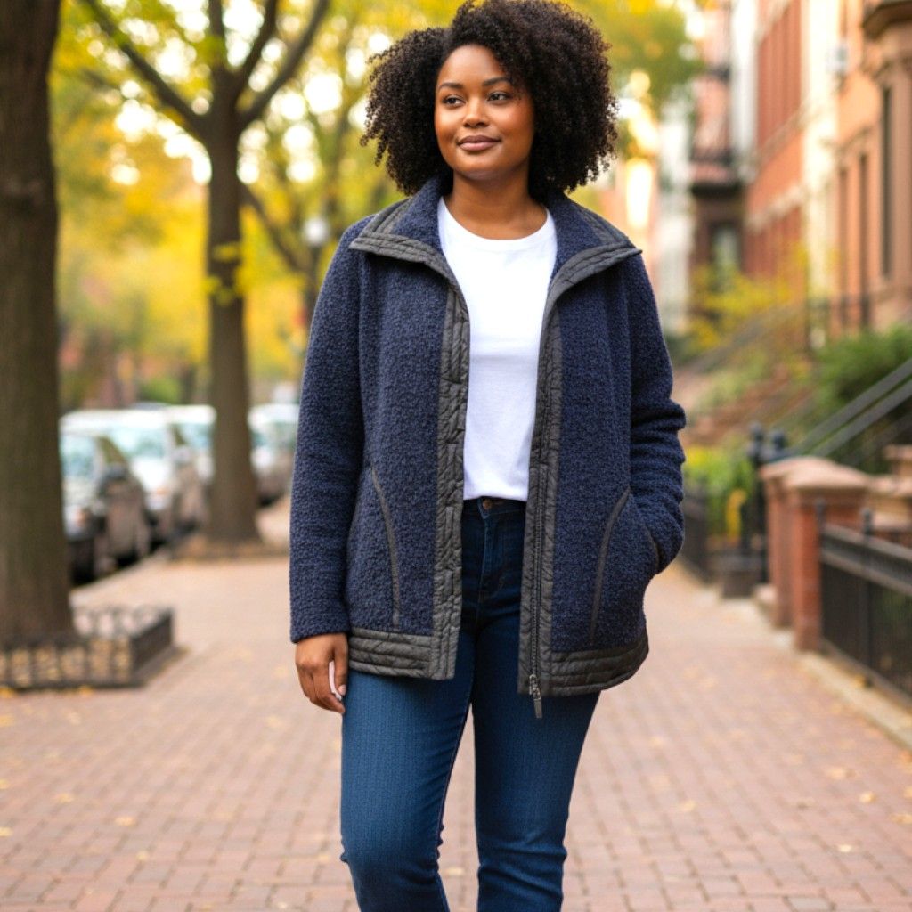 Abrigo de lanilla con detalles acolchados Talla 50 (pequeña)