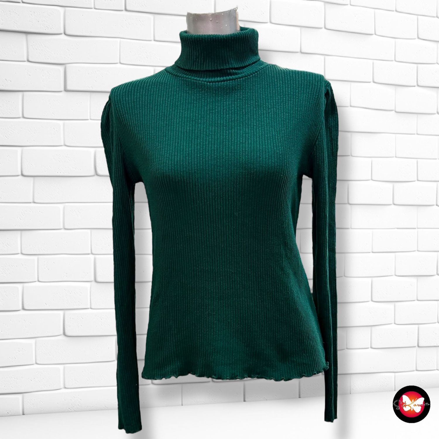 Camiseta de manga larga canalé STRADIVARIUS Talla L