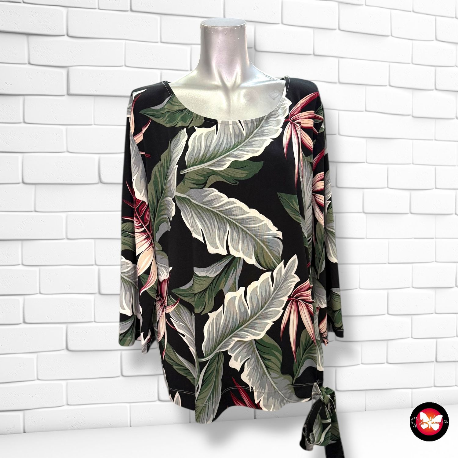 Blusa de media manga estampada con lazo NORAH Talla 42