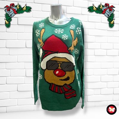**HOY** Jersey Navideño “RUDOLPH CON GAFAS” Talla M