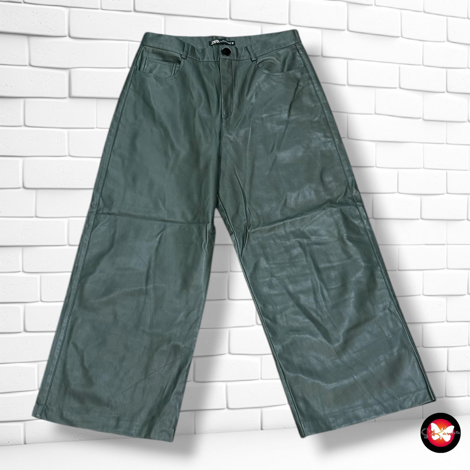 Pantalón de piel sintética ZARA Talla L