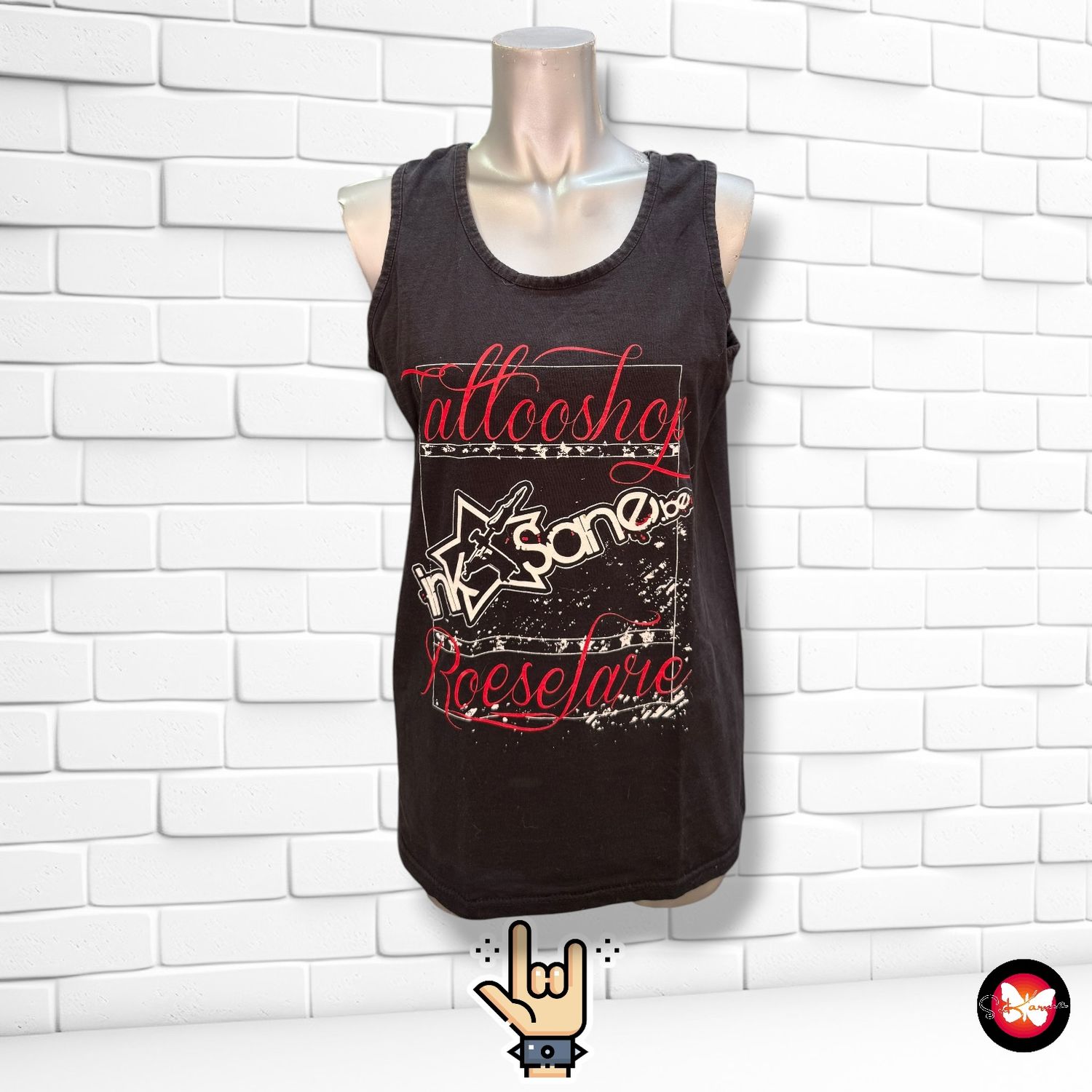 **HOY** Camiseta rock unisex TATTOOSHOP ROESEFARE Talla M