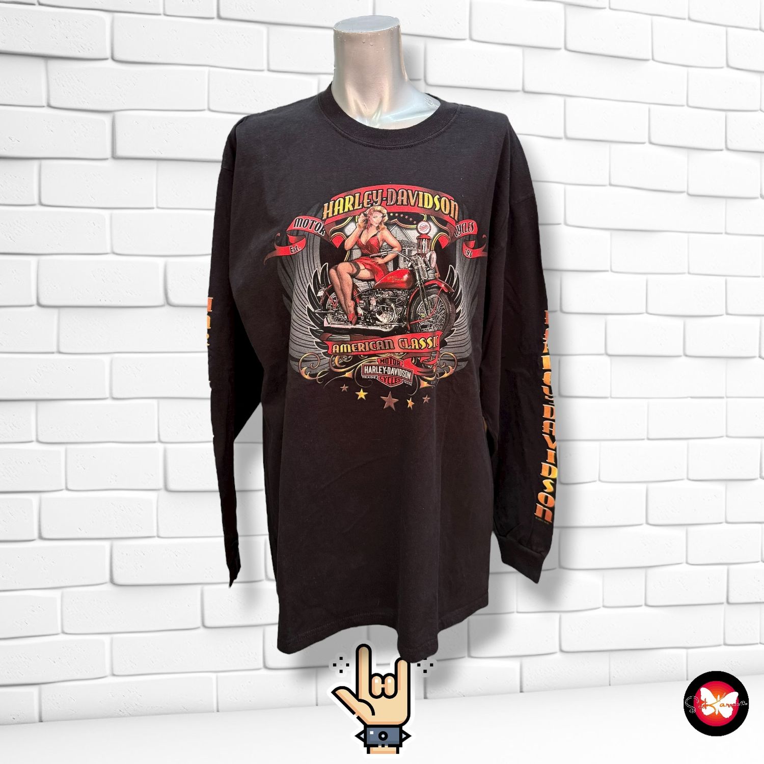 **HOY** Camiseta unisex de manga larga HARLEY DAVIDSON Talla L