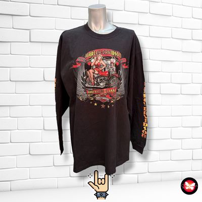 **HOY** Camiseta unisex de manga larga HARLEY DAVIDSON Talla L