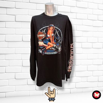 **HOY** Camiseta unisex de manga larga HARLEY DAVIDSON Talla L