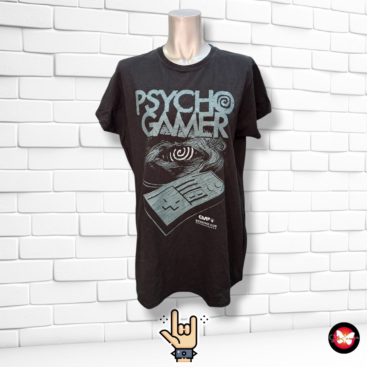 **HOY** Camiseta rock unisex PSYCHO GAMER Talla M