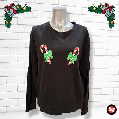 **HOY** Sudadera Navideña “BASTONES DE CARAMELO” Talla M