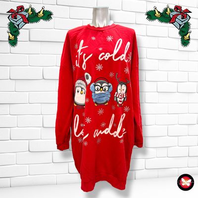 **HOY** MAXI Sudadera Navideña “PINGÜINOS DIVERTIDOS” Talla XL