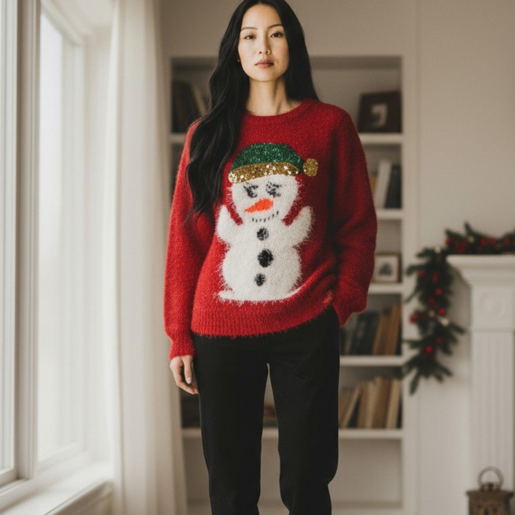 Jersey Navideño &quot;MUÑECO NAVIDEÑO PELUDITO” Talla S