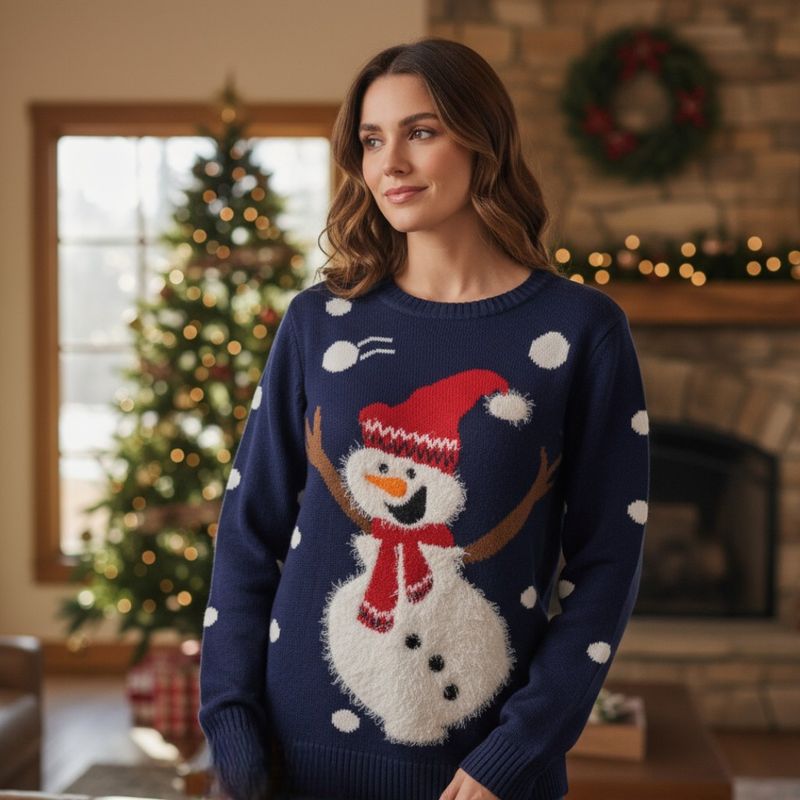 **HOY** Jersey Navideño “MUÑECO DE NIEVE PELUDITO” Talla L