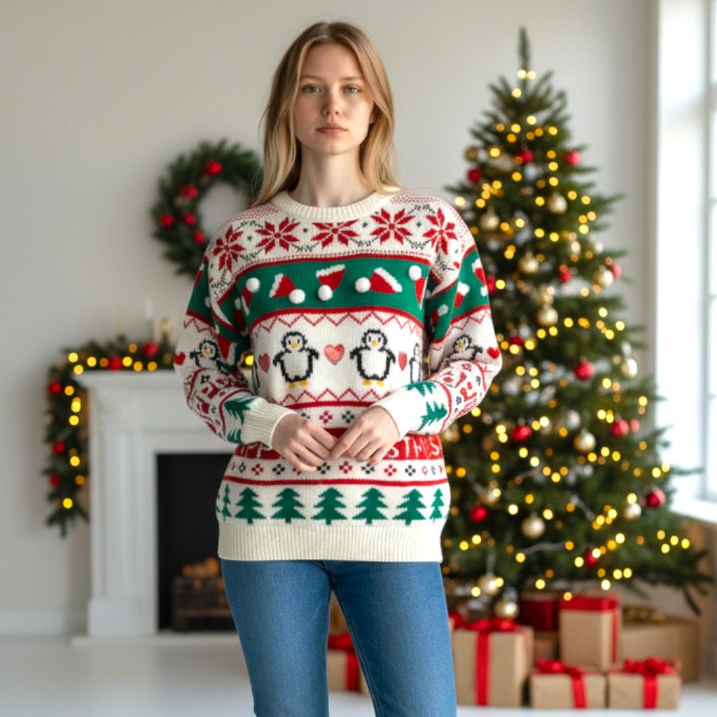 Jersey Navideño “PINGÜINITOS NAVIDEÑOS” 11-12 AÑOS