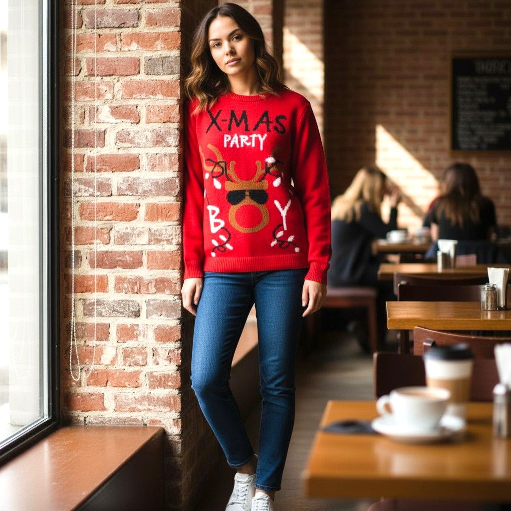 Jersey Navideño “X-MAS PARTY” Talla 12-14 AÑOS