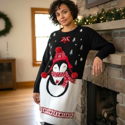 MAXI Jersey Navideño “PINGÜINO NAVIDEÑO” Talla L