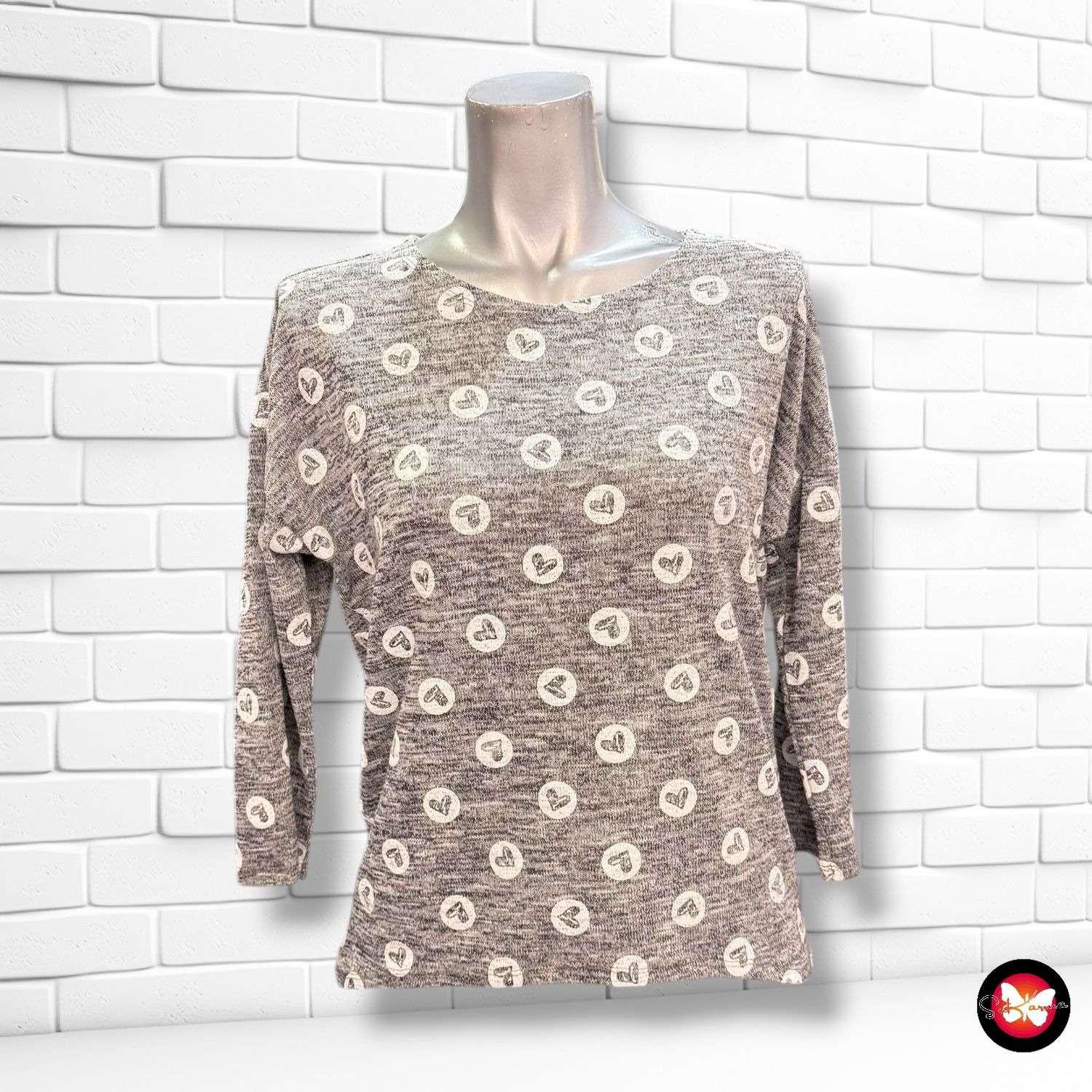 **HOY** Jersey de media manga con corazones JEAN PASCALE Talla XS