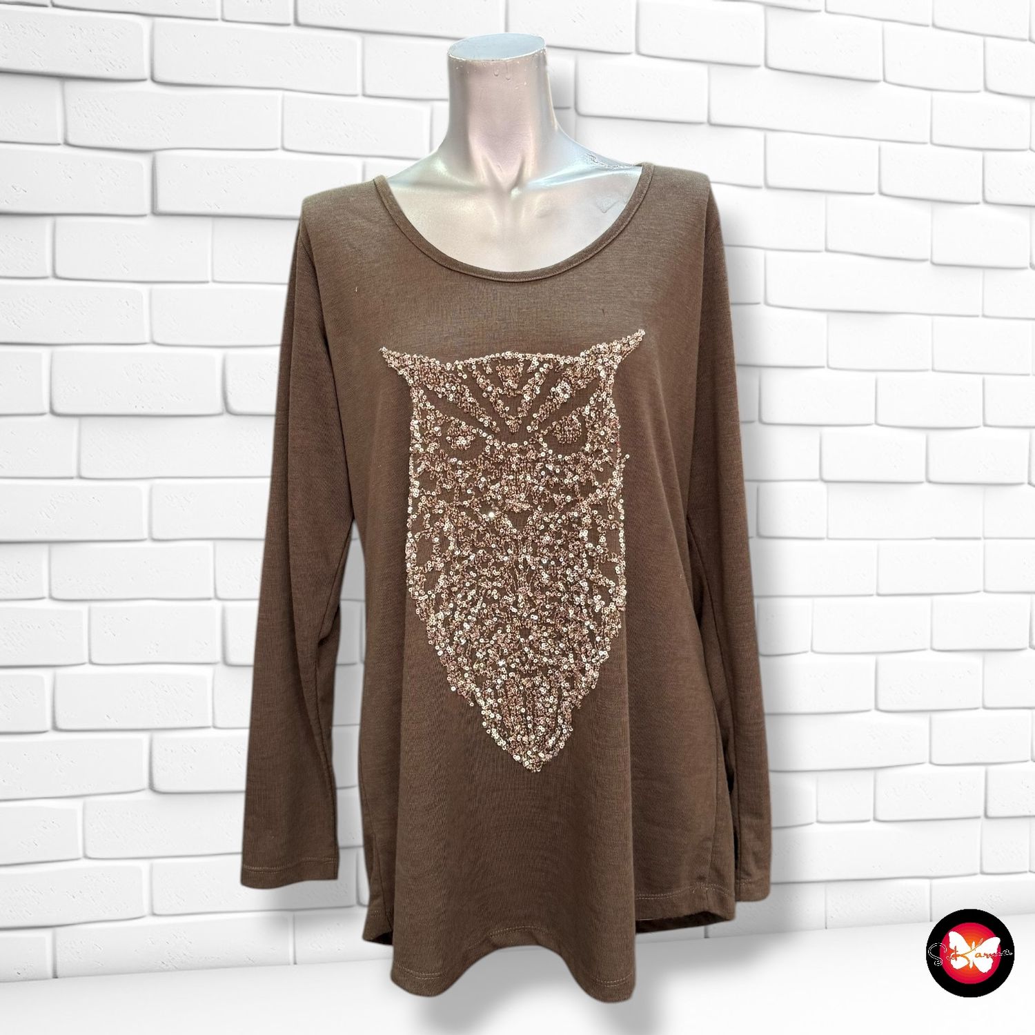 **HOY** Jersey de manga larga con lentejuelas MS MODE Talla L