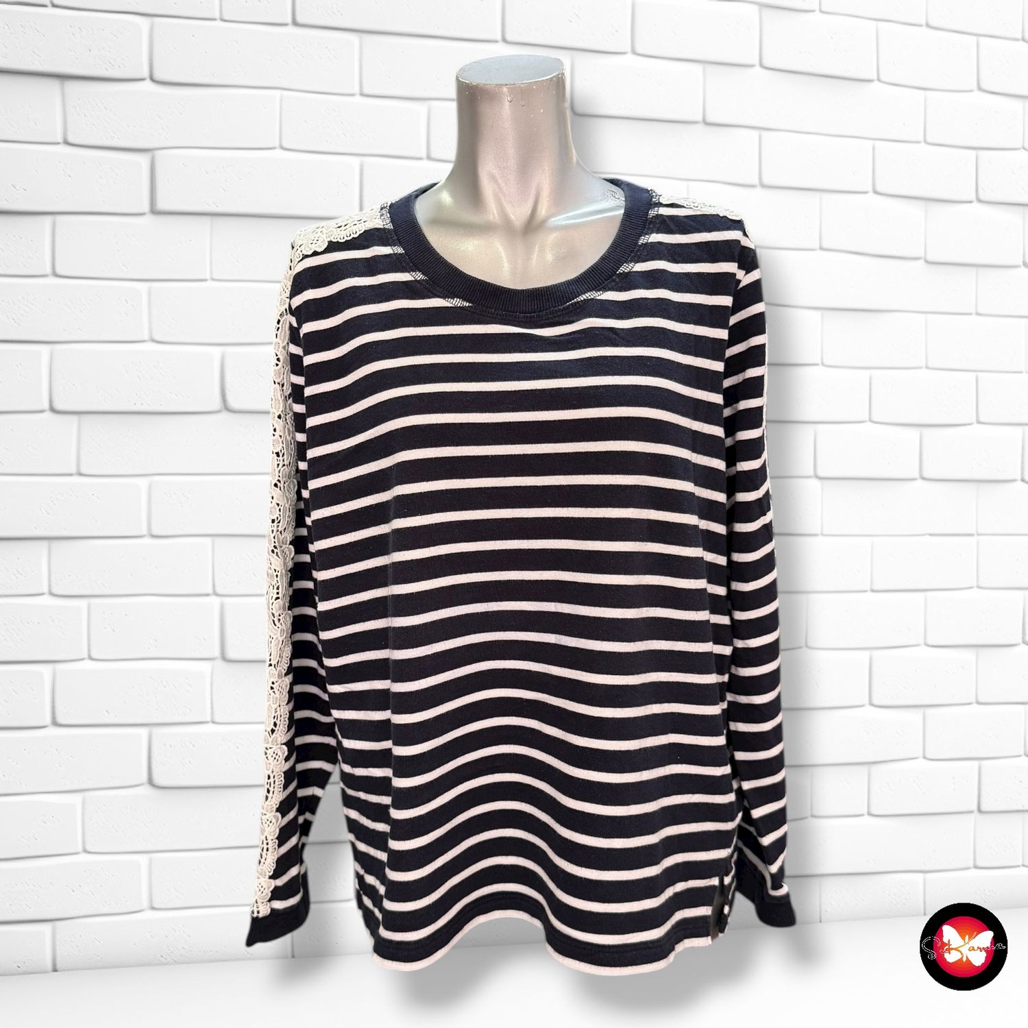 **HOY** Sudadera de rayitas con encaje DRESS IN Talla 46