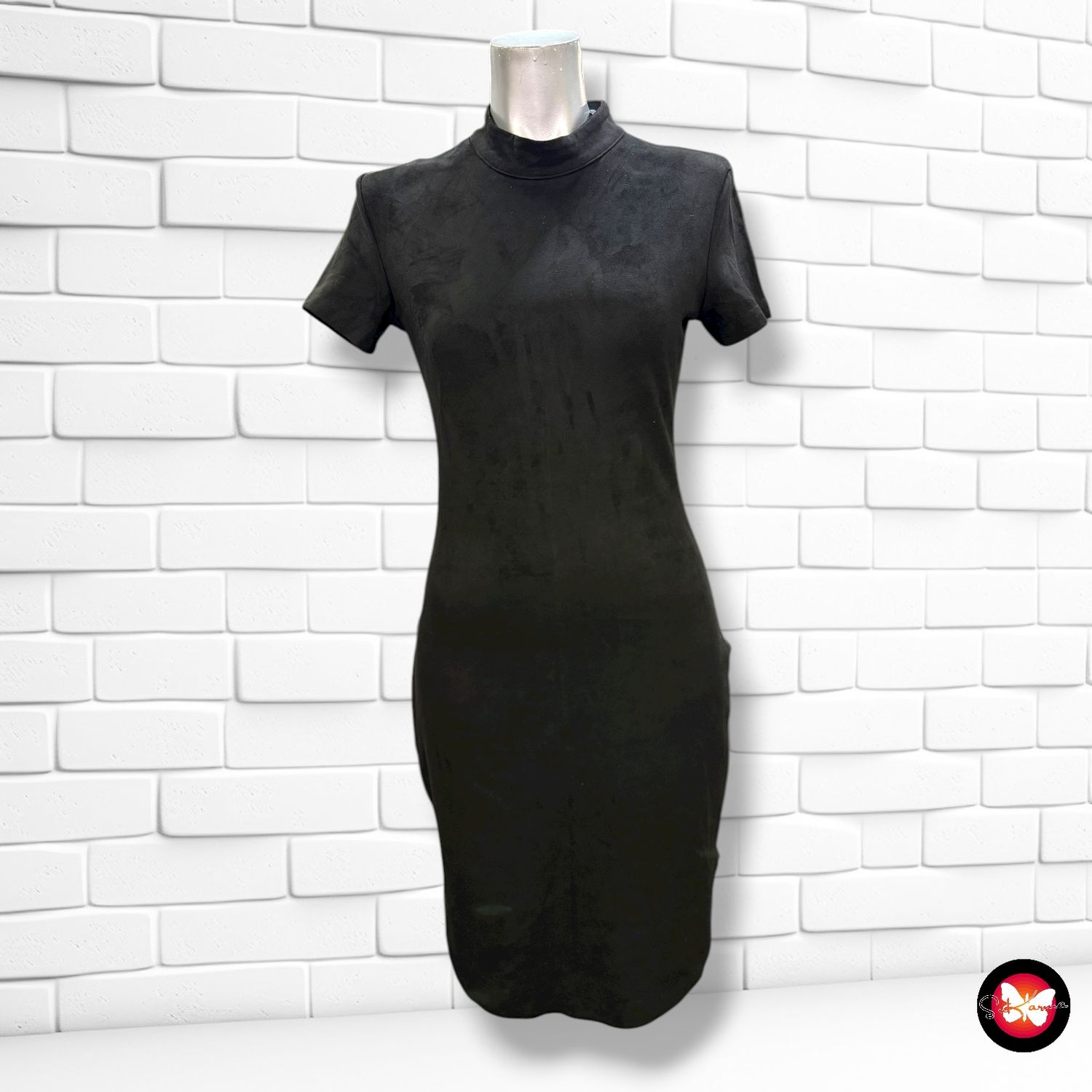 Vestido de manga corta de antelina Talla M (pequeña)