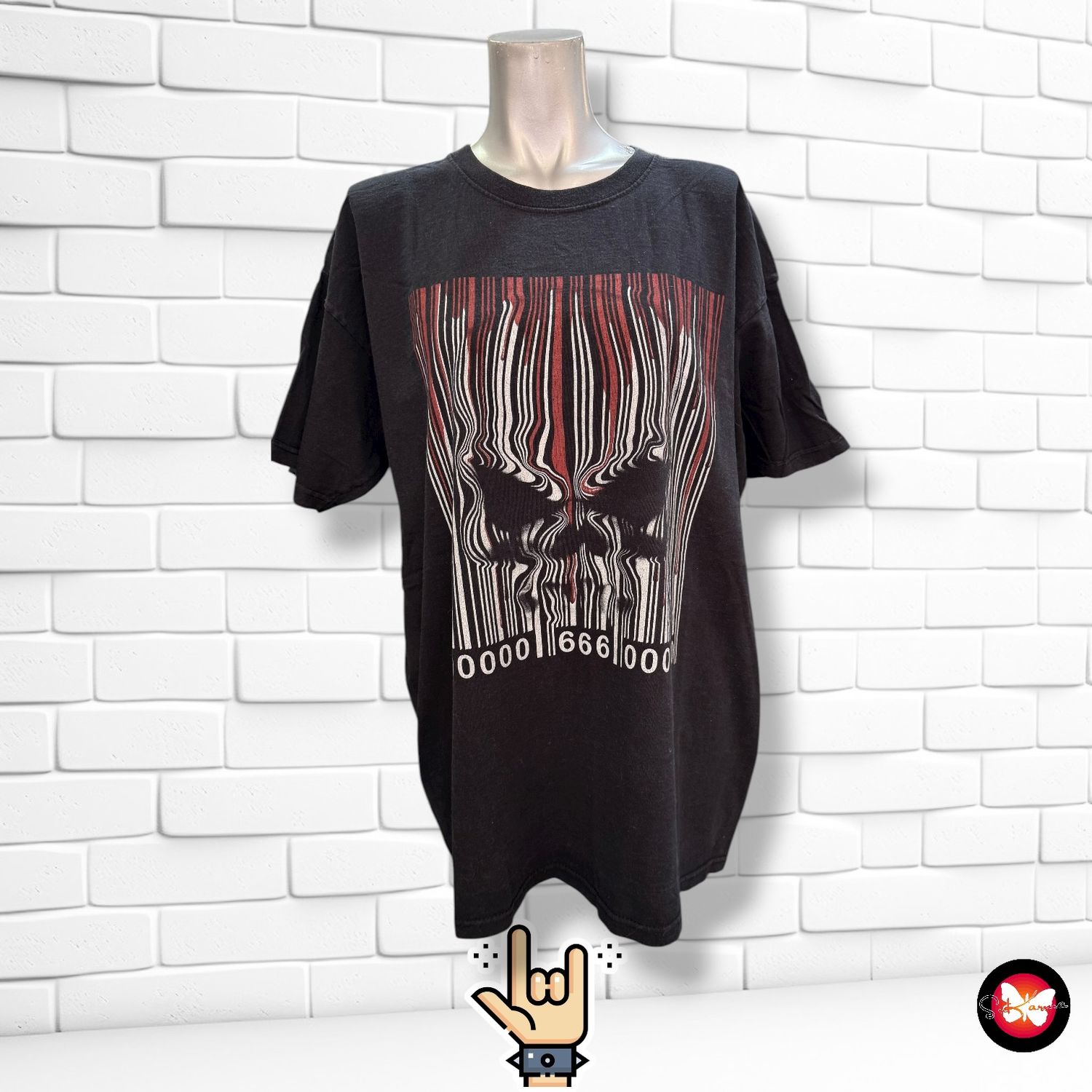 **HOY** Camiseta rock unisex CALAVERA CÓDIGO DE BARRAS Talla XL