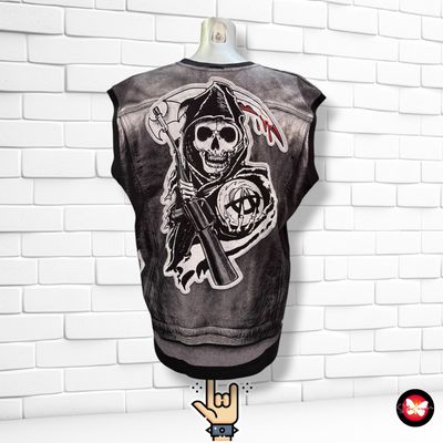 **HOY** Camiseta rock unisex CHALECO MOTERO Talla XL