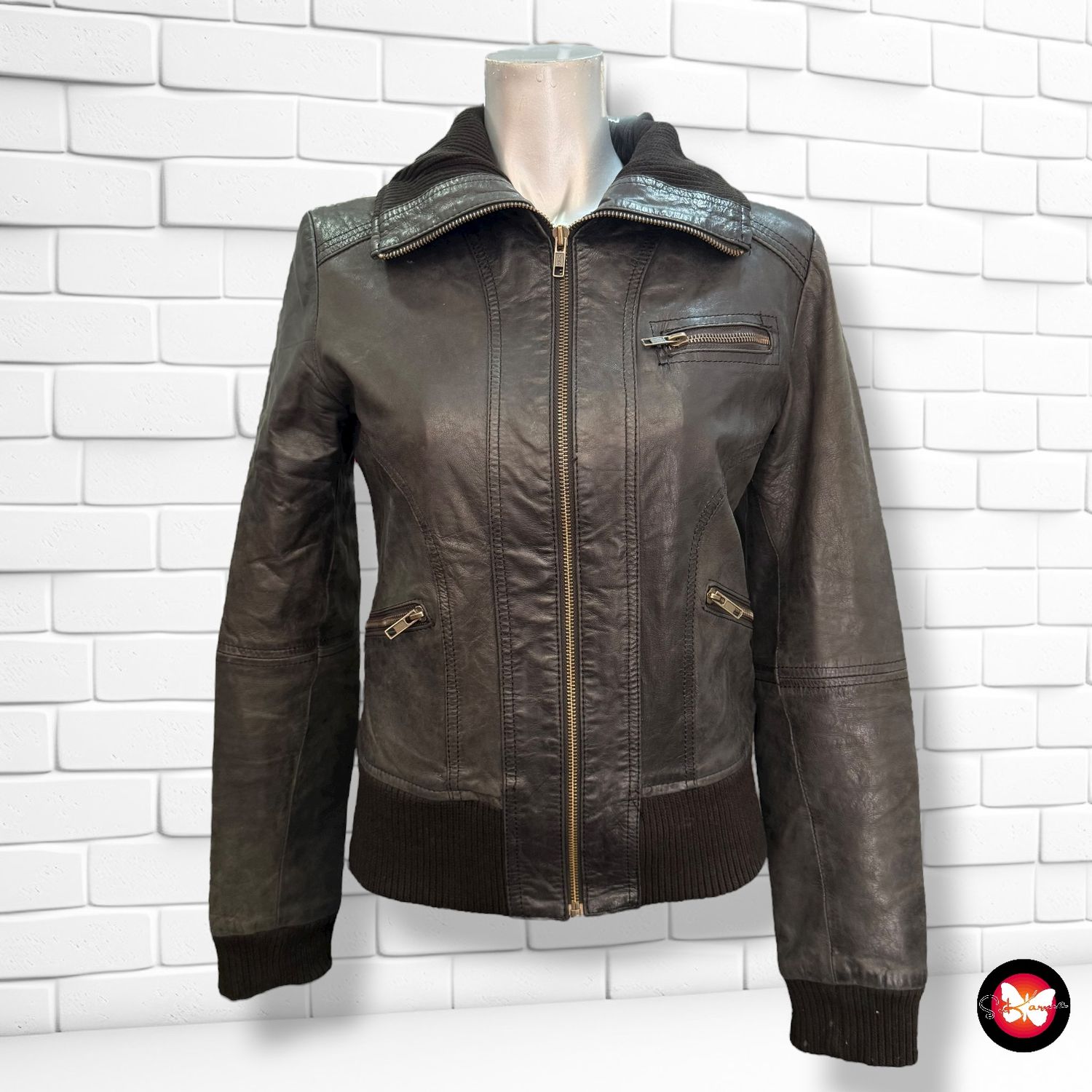 **HOY** Chaqueta de piel acolchada BERSHKA Talla S