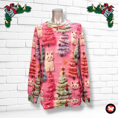 **HOY** Sudadera Navideña “GATITOS” Talla M