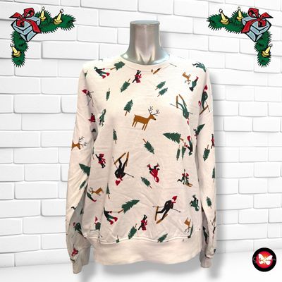 Sudadera Navideña “ESQUIADORES” Talla S