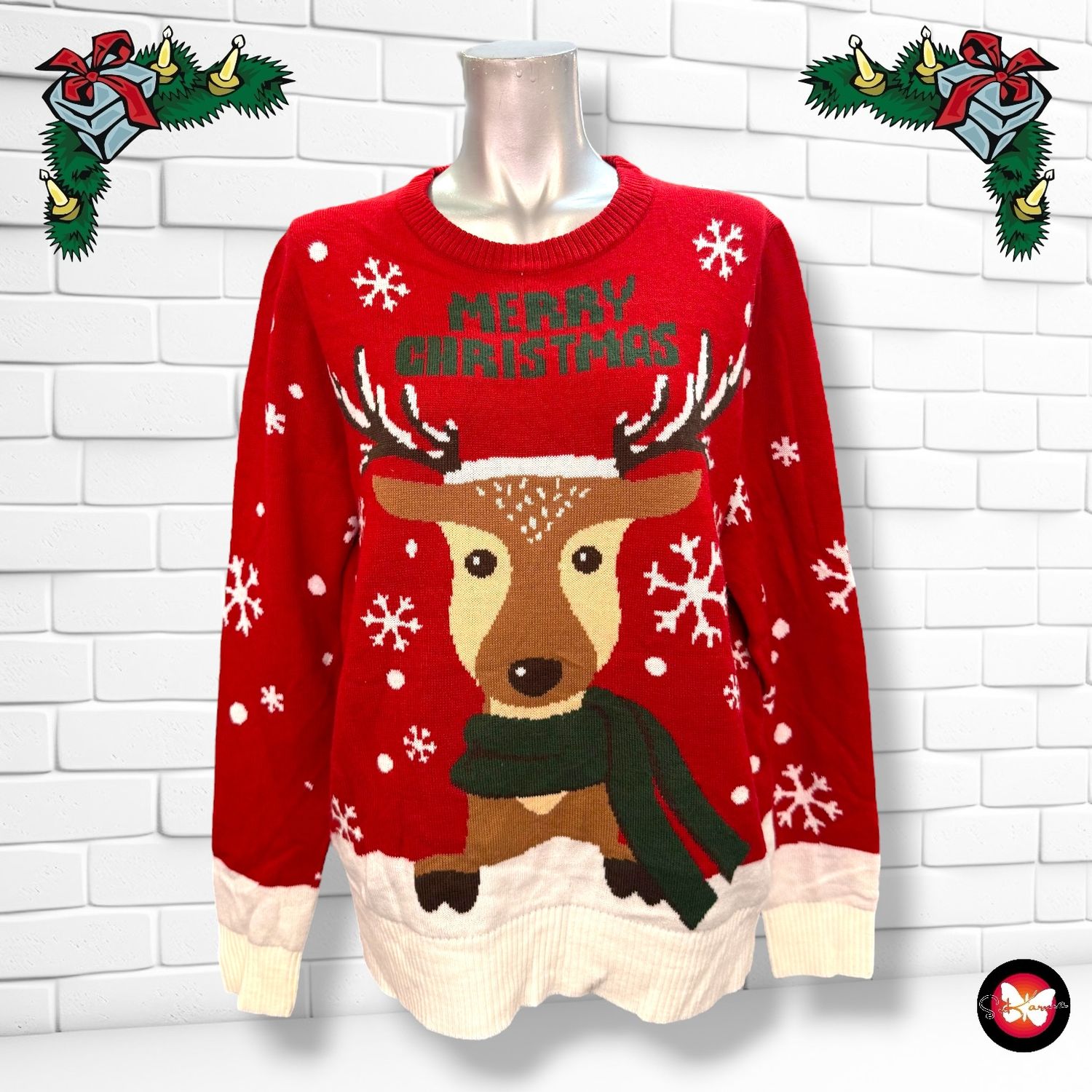 **HOY** Jersey Navideño &quot;RENO CON BUFANDA” Talla M