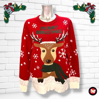 **HOY** Jersey Navideño &quot;RENO CON BUFANDA” Talla M