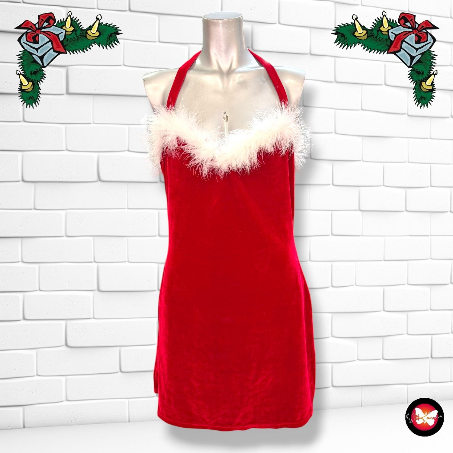 **HOY** Vestido Navideño de terciopelo Talla XL (pequeña)