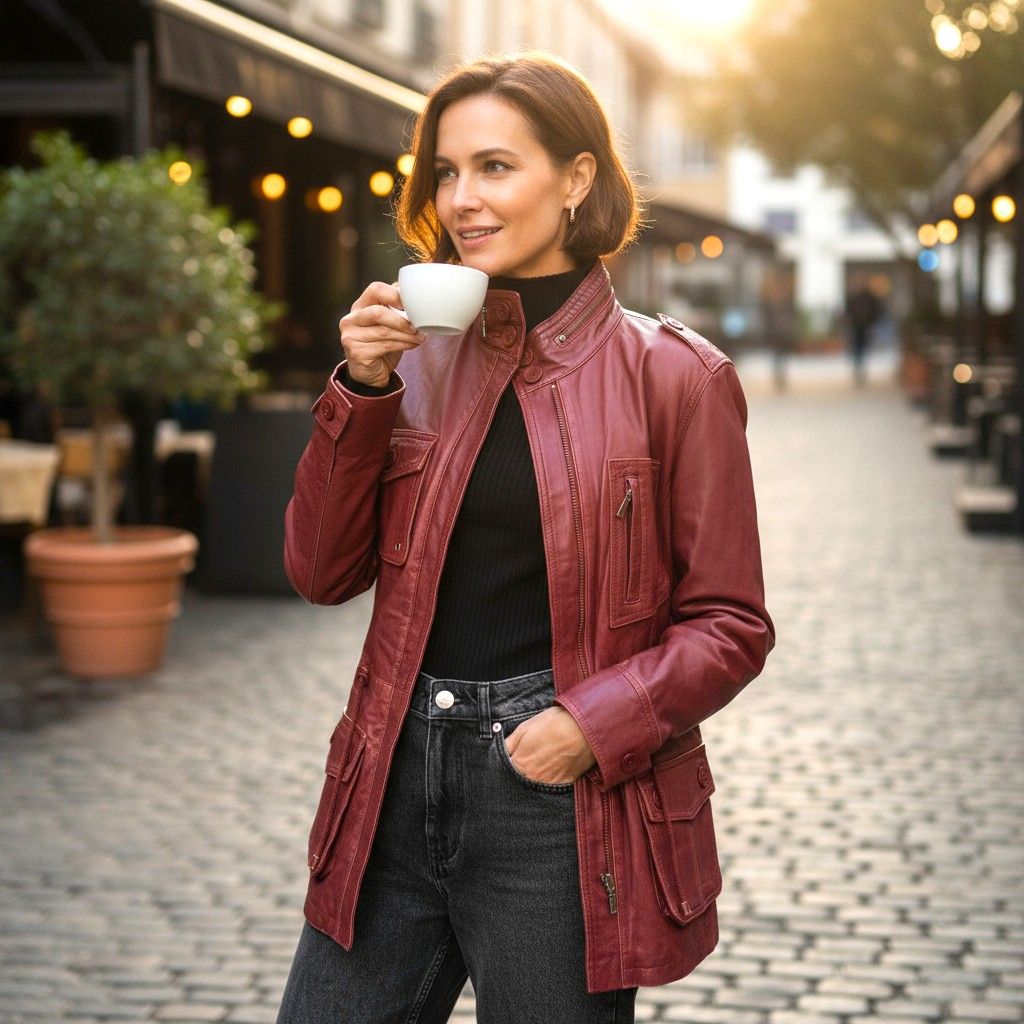 Chaqueta de piel HEELI Talla S/M