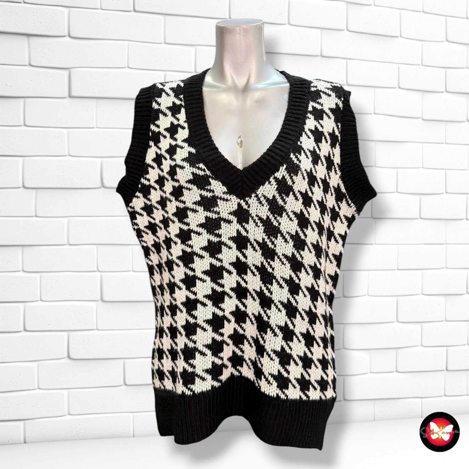 **HOY** Chaleco de punto pata de gallo Talla Única