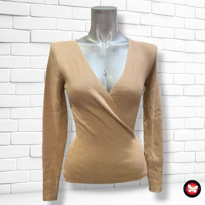 **HOY** Jersey de manga larga canalé con escote cruzado AMISU Talla S