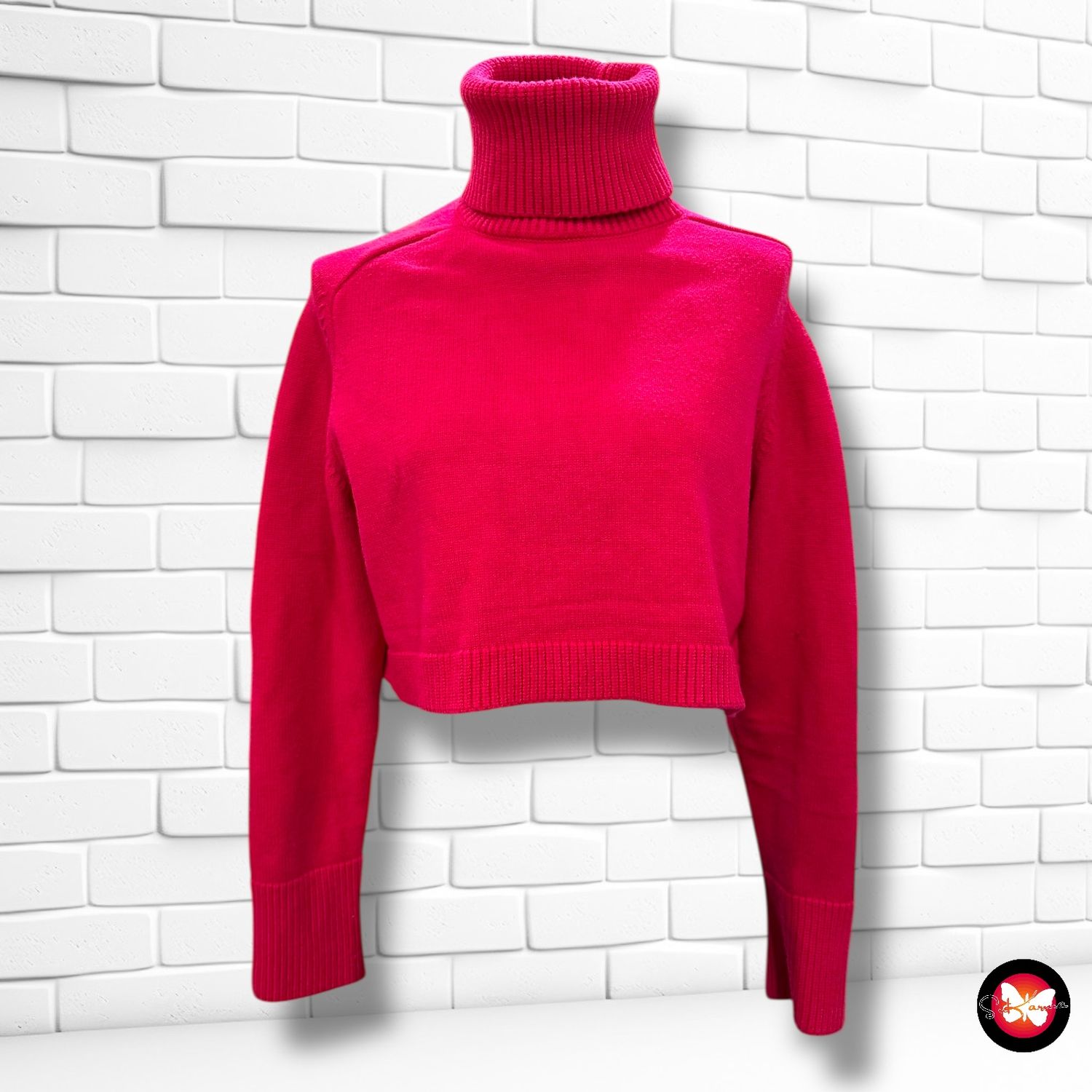 **HOY** Jersey cropped de manga larga y cuello vuelto ZARA Talla S